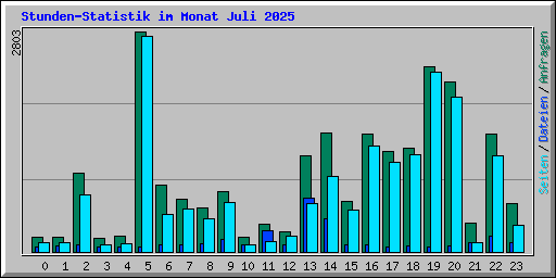 Stunden-Statistik im Monat Juli 2025
